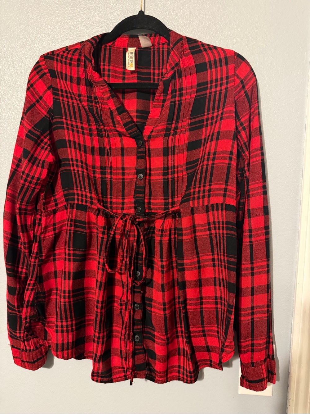 Route 66 Red and Black Plaid Shirt
